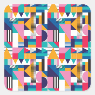 Modernes Abstrakt geometrisches nahtloses Muster Quadratischer Aufkleber