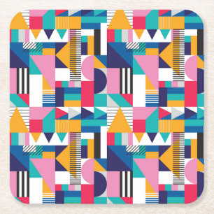 Modernes Abstrakt geometrisches nahtloses Muster Rechteckiger Pappuntersetzer