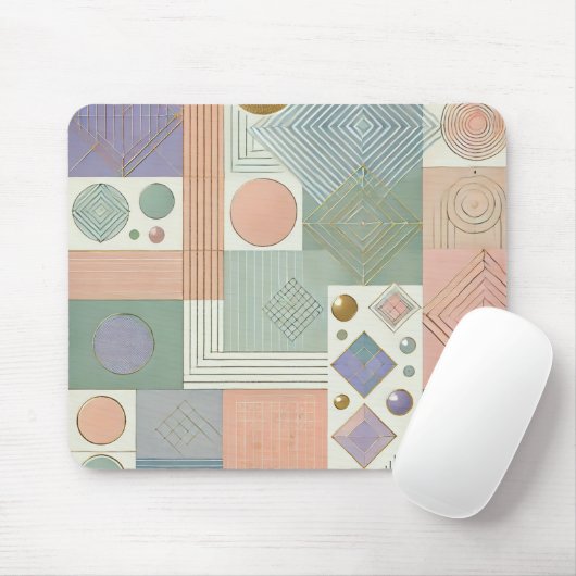 Modernes Abstrakt geometrisches Pastellmousepad -  Mousepad (Mit Mouse)
