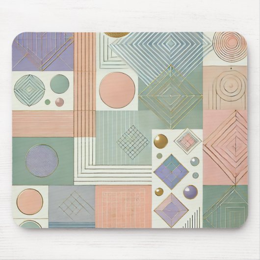 Modernes Abstrakt geometrisches Pastellmousepad - Mousepad (Vorne)
