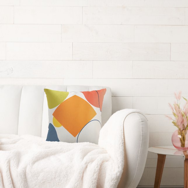 Modernes Abstrakt geometrisches Profil Kissen (Liege)