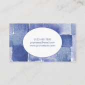 Modernes Abstrakt geometrisches Wasserfarbmuster B Visitenkarte (Rückseite)