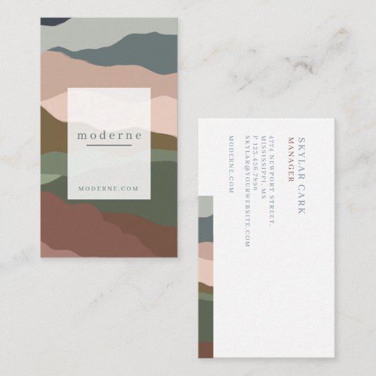 Modernes, Abstrakt gestaltetes Sonnenterrarium Visitenkarte (Vorne/Hinten)