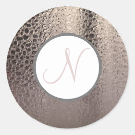 Modernes Abstrakt Glam Silver Rosa Blush Rose Gold Runder Aufkleber