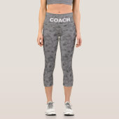 Modernes Abstrakt-Grau-Farbmuster mit Text Capri Leggings (Vorderseite)