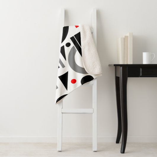 Modernes Abstrakt-Grau-Schwarz-weiß Sherpadecke (Beispiel)