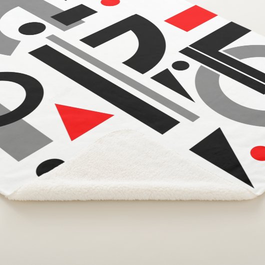 Modernes Abstrakt-Grau-Schwarz-weiß Sherpadecke (3/4)