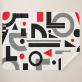 Modernes Abstrakt-Grau-Schwarz-weiß Sherpadecke (Vorderseite (Horizontal))