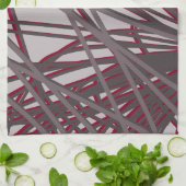 Modernes Abstrakt-Grau- und Burgundy-Design Geschirrtuch (Gefaltet)