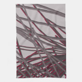 Modernes Abstrakt-Grau- und Burgundy-Design Geschirrtuch (Vertikal)