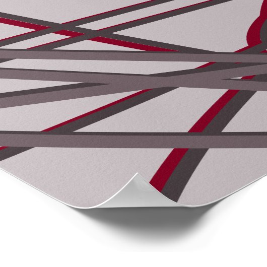 Modernes Abstrakt-Grau- und Burgundy-Design Poster (Ecke)