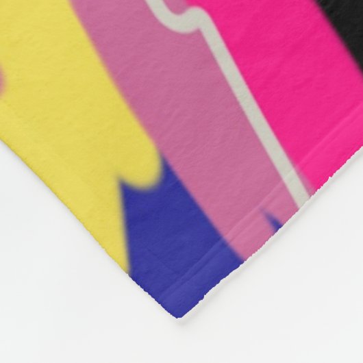 Modernes Abstrakt in Regenbogenfarben Fleecedecke (Ecke)
