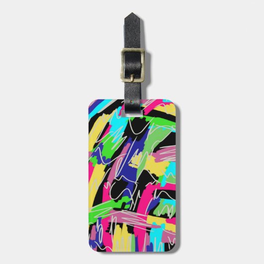 Modernes Abstrakt in Regenbogenfarben Gepäckanhänger (Vorderseite vertikal)