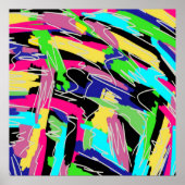 Modernes Abstrakt in Regenbogenfarben Poster (Vorne)