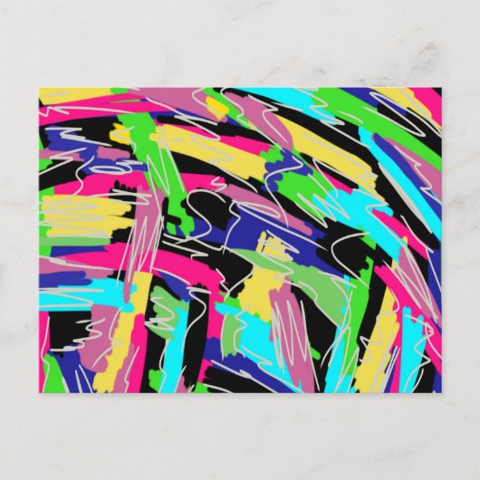Modernes Abstrakt in Regenbogenfarben Postkarte (Vorderseite)