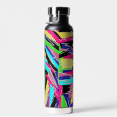 Modernes Abstrakt in Regenbogenfarben Trinkflasche (Rechts)