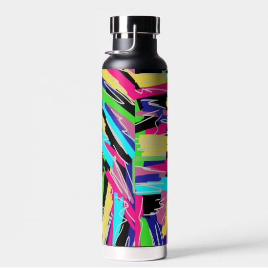 Modernes Abstrakt in Regenbogenfarben Trinkflasche (Rechts)