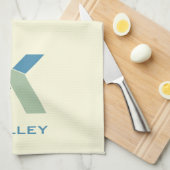 Modernes Abstrakt Letter-K-Monogramm Geschirrtuch (Viertel Falte)