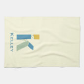 Modernes Abstrakt Letter-K-Monogramm Geschirrtuch (Horizontal)