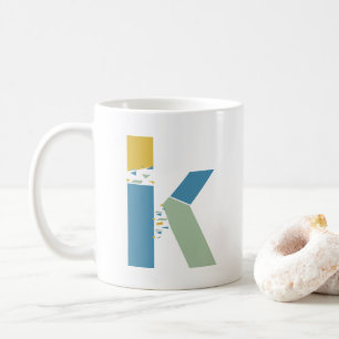 Modernes Abstrakt Letter-K-Monogramm Kaffeetasse