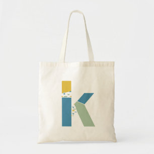 Modernes Abstrakt Letter-K-Monogramm Tragetasche