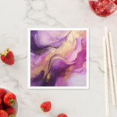 Modernes Abstrakt-Lila Rosa und Gold Serviette (Beispiel)