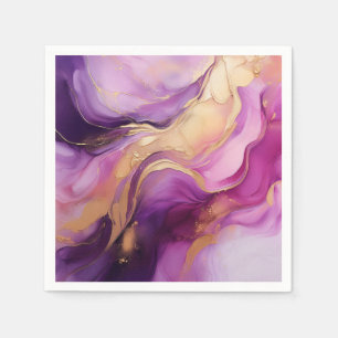 Modernes Abstrakt-Lila Rosa und Gold Serviette