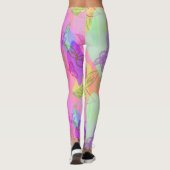 Modernes Abstrakt mit Blume Pattern Legging Leggings (Rückseite)