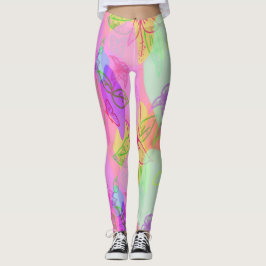 Modernes Abstrakt mit Blume Pattern Legging Leggings