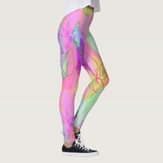 Modernes Abstrakt mit Blume Pattern Legging Leggings (Rechts)