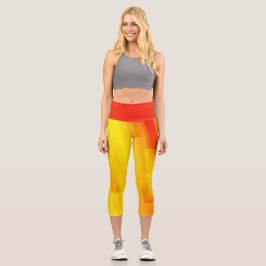 Modernes Abstrakt-orange-gelbes geometrisches Must Capri Leggings