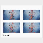 Modernes Abstrakt Rechteckiger Aufkleber (Blatt)