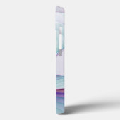 Modernes Abstrakt rosa blaues türkisfarbenes Frakt Case-Mate iPhone Hülle (Rückseite / Links)