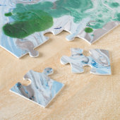 Modernes Abstrakt rosa blaues, weißes Template Puzzle (Seite)