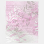Modernes Abstrakt rosa botanisches Leaf Fleecedecke (Vorderseite)