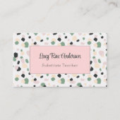 Modernes Abstrakt rosa Grau und Grün Visitenkarte (Vorderseite)