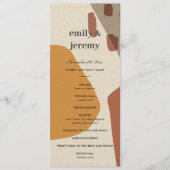 MODERNES ABSTRAKT RUST ART WEDY CEREMONY PROGRAMM (Vorderseite)