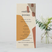 MODERNES ABSTRAKT RUST ART WEDY CEREMONY PROGRAMM (Stehend Vorderseite)