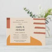 MODERNES ABSTRAKT RUST YELLOW ART PROBE DINNER EINLADUNG (Stehend Vorderseite)