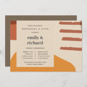 MODERNES ABSTRAKT RUST YELLOW ART PROBE DINNER EINLADUNG (Vorne/Hinten)