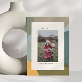 Modernes Abstrakt Sage Aquamarines Foto Frohes Neu Feiertagskarte