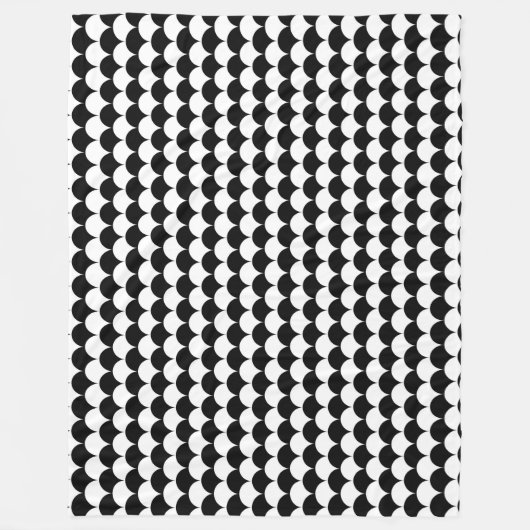 Modernes Abstrakt Schwarz/Weiß Fleecedecke (Vorderseite)
