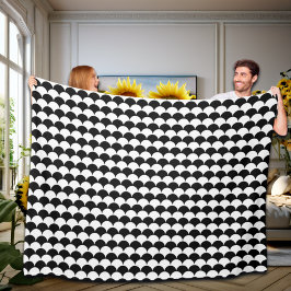 Modernes Abstrakt Schwarz/Weiß Fleecedecke