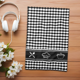 Modernes Abstrakt Schwarz/Weiß Geschirrtuch