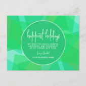 Modernes, Abstrakt transparentes Farbgrün - glückl Feiertagspostkarte (Vorderseite)