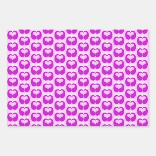 Modernes, Abstrakt umgebautes Herz Art Muster Geschenkpapier Set (Vorderseite 2)