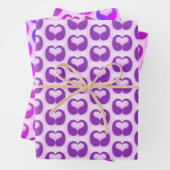 Modernes, Abstrakt umgebautes Herz Art Muster Geschenkpapier Set (Beispiel)