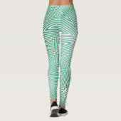 MODERNES abstrakt zeichnend-weißgrünes Mosaik Leggings (Rückseite)