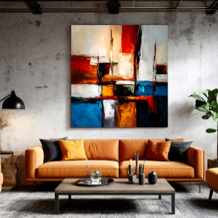 Modernes Abstrakte: Handgemachte Kunst Leinwanddruck