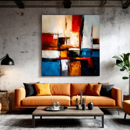 Modernes Abstrakte: Handgemachte Kunst Leinwanddruck